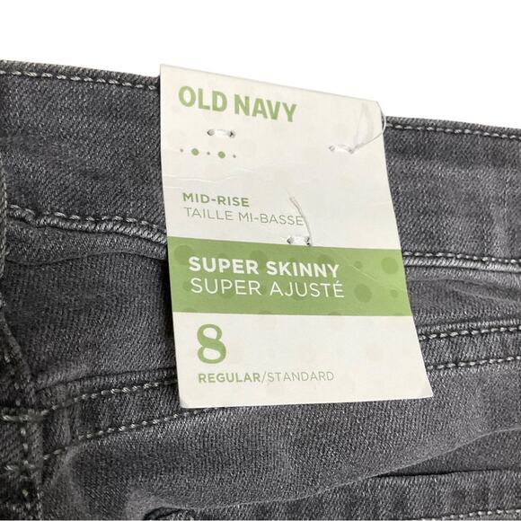 Old Navy Women’s Jeans Mid Rise Stretch Super Skinny Gray Size 8 NWT - Picture 3 of 7